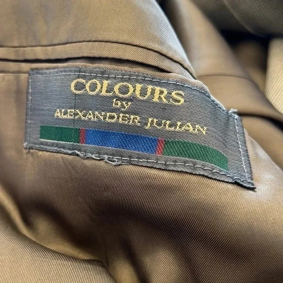 Colours by Alexander Julian Houndstooth Sport Coat Blazer in Cream Size 41 - Picture 9 of 10